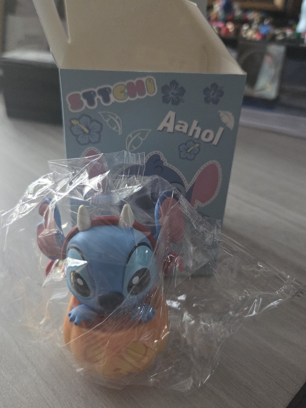 Aahol Blue Holiday Stitch Tabletop Figurine